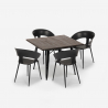 Reeve Black spisebords sæt: 4 stole og 80 x 80 cm firkantet stål bord Valgfri
