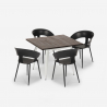 Reeve White spisebords sæt: 4 stole og 80 x 80 cm firkantet stål bord Pris