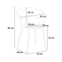 Reeve White spisebords sæt: 4 stole og 80 x 80 cm firkantet stål bord 