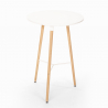 Ojala Light hvid træ barbord sæt: 2 barstole og 60 cm rundt bord 