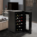 Bacchus XVIII vinkøleskab enkeltzone LED lille vinkøler 18 flasker vin Tilbud