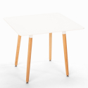 Dax Light spisebords sæt: 4 plast stole og 80x80 cm firkantet træ bord 