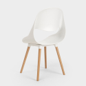 Midlan Light spisebords sæt 4 plast stole og 100cm rundt hvid træ bord Model
