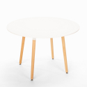 Midlan Light spisebords sæt 4 plast stole og 100cm rundt hvid træ bord 