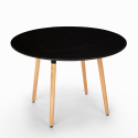 Midlan Dark spisebords sæt: 4 plast stole og 100cm rundt sort træ bord 