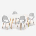Flocs Light spisebords sæt: 4 stole og 80 x 120 cm firkantet træ bord Udvalg