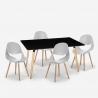 Flocs Dark spisebords sæt: 4 stole og 80 x 120 cm firkantet træ bord Udvalg