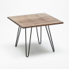 Maeve spisebords sæt: 4 farvet stole og 80 x 80 cm firkantet stål bord 