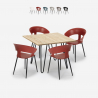 Maeve Light spisebords sæt: 4 stole og 80 x 80 cm firkantet stål bord Udvalg