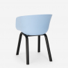 Krust Dark spisebords sæt: 4 farvede stole og 80x80 cm sort stål bord Omkostninger