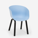 Krust spisebords sæt: 4 farvede stole og 80x80 cm industriel stål bord Pris