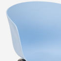 Krust spisebords sæt: 4 farvede stole og 80x80 cm industriel stål bord Køb