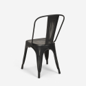 Lloyd spisebords sæt: 4 farvede stole og 120x60 cm sort stål træ bord Model