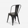 Lloyd spisebords sæt: 4 farvede stole og 120x60 cm sort stål træ bord Model