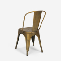 Lloyd spisebords sæt: 4 farvede stole og 120x60 cm sort stål træ bord Pris