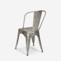 Lloyd spisebords sæt: 4 farvede stole og 120x60 cm sort stål træ bord Billig