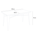 Hamilton spisebords sæt: 4 farvede stole og 120x60 cm stål træ bord 