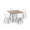 Sartis spisebords sæt: 4 farvede plast stole og 80x80 cm stål træ bord Model