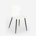 Sartis spisebords sæt: 4 farvede plast stole og 80x80 cm stål træ bord Køb