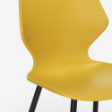 Sartis spisebords sæt: 4 farvede plast stole og 80x80 cm stål træ bord 