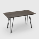 Palkis spisebords sæt: 4 farvede stole og 120x60 cm stål træ bord Køb