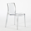 Hilton spisebords sæt: 4 gennemsigtige stole og 160x80cm stål træ bord Køb