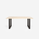 Vice spisebords sæt: 6 gennemsigtige stole og 180x80 cm træ bord Mål