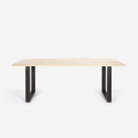 Lewis spisebords sæt: 6 gennemsigtige stole og 200x80 cm træ bord Mængderabat