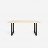 Jaipur L spisebords sæt: 6 gennemsigtige stole og 180x80 cm træ bord Køb