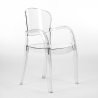 Jaipur L spisebords sæt: 6 gennemsigtige stole og 180x80 cm træ bord Billig