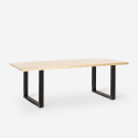 Jaipur XL spisebords sæt: 6 gennemsigtige stole og 200x80 cm træ bord Egenskaber