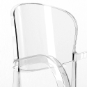 Jaipur XL spisebords sæt: 6 gennemsigtige stole og 200x80 cm træ bord Billig