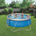 Bestway 57289 Fast Set 457x122cm rund oppustelig fritstående pool bassin Tilbud