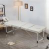 Thai massagebriks 210 cm foldbar justerbar transportable aluminium salon På Tilbud