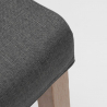 Comfort Chair henriksdal spisebords stol farverig stof polstret med træ ben Billig