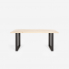 Samsara L1 spisebords sæt: 6 fløjlsbetræk stole og 180x80 cm træ bord 