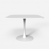 Lillium 80 cm lille firkantet spisebord sort og hvid træ med metalfod Tilbud