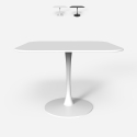 Lillium 80 cm lille firkantet spisebord sort og hvid træ med metalfod Kampagne