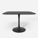 Lillium 100 cm lille firkantet spisebord sort og hvid træ med metalfod Tilbud
