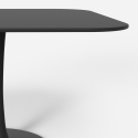 Lillium 100 cm lille firkantet spisebord sort og hvid træ med metalfod Udsalg