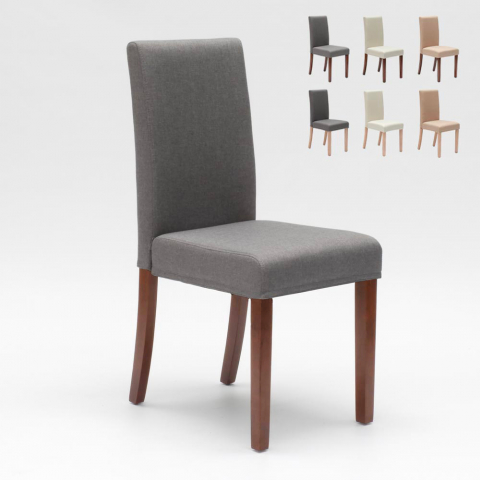 Comfort Chair henriksdal spisebords stol farverig stof polstret med træ ben
