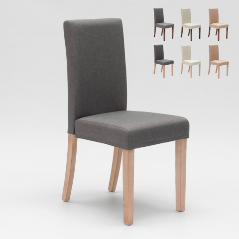 Comfort Luxury Spisebords stol polsteret med overdækkende stof og træben