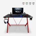 Lille gamer sort skrivebord træ til gaming med metal stel 110x70cm Trust In Game Udsalg
