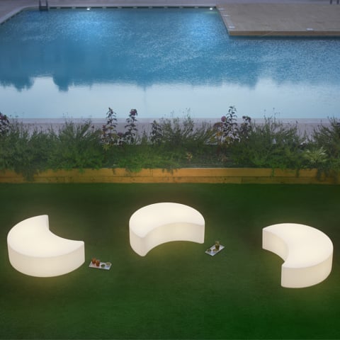 Lysende bænk sofa design luna moderne udendørs have Moon Slide