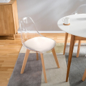 Tulipan caurs nordisk design spisebord stol gennemsigtig hynde og træben Mængderabat