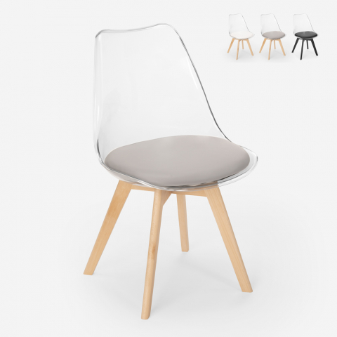 Tulip Caurs nordisk design spisebord stol gennemsigtig hynde og træben