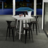 Barbord sæt med 4 farvede barstole og bord 60x60cm Bucket Wood White Valgfri