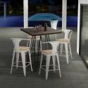 Mason Noix Top Light sæt: 4 farvede barstole og 60x60cm firkantet bord Rabatter
