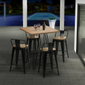 Mason Steel Top Light barbord sæt: 4 farvede barstole og 60x60 cm bord Rabatter