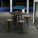 Bent Black barbord sæt: 4 farvede barstole og 60x60 cm sort stål bord Tilbud
